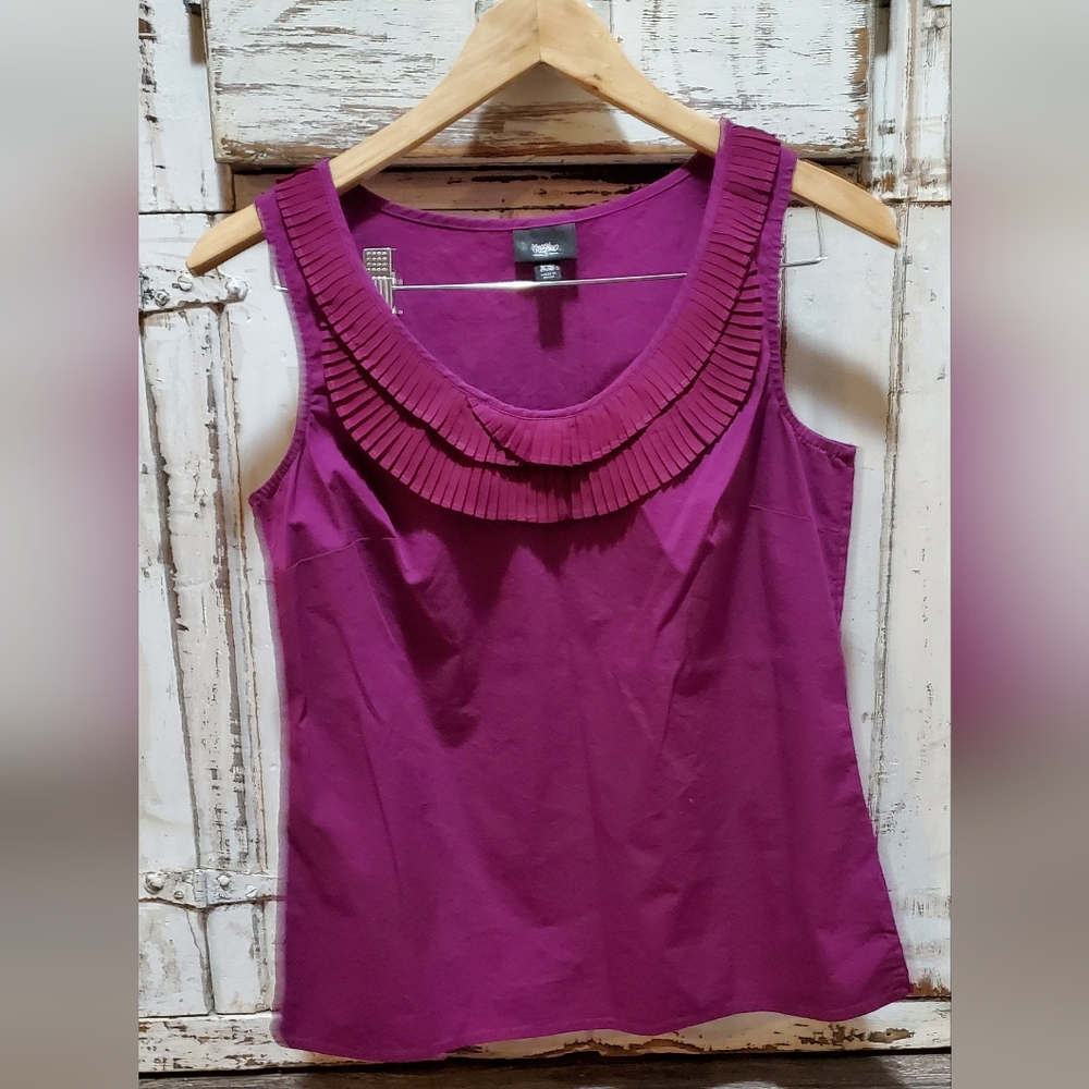 Pleated Neckline Purple Women's Top